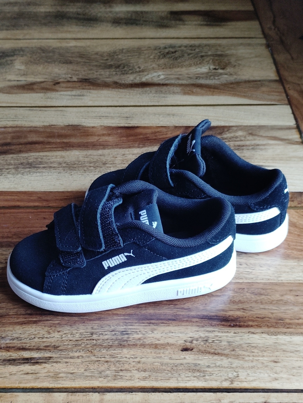 Puma Smash V2 Toddler Black Velcro Low-Top Sneakers Sz 7